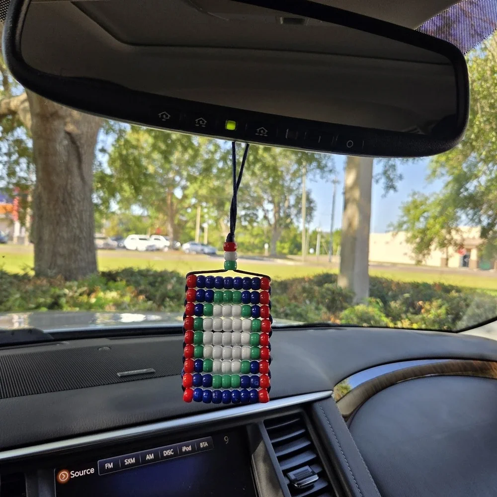 Belize Flag Car Rearview‎ Mirror Danglers . Mini Flag 2.5